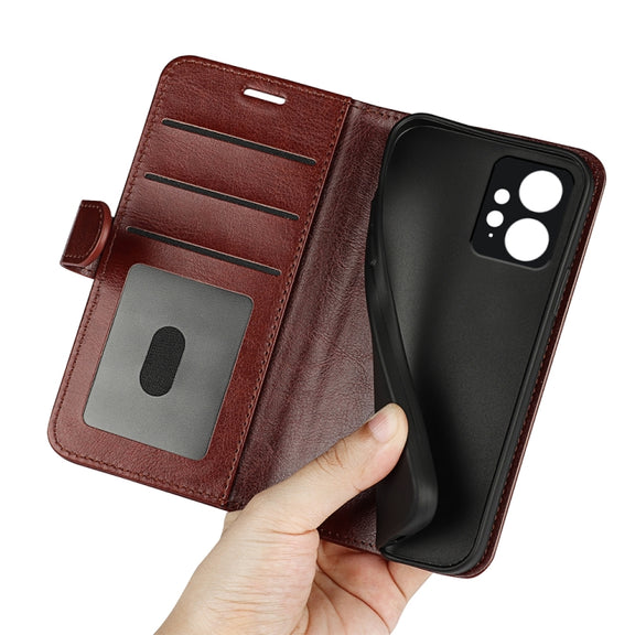 For Xiaomi Redmi Note 12 4G Global R64 Texture Horizontal Flip Leather Phone Case(Brown)