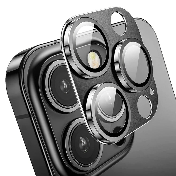 For iPhone 13 Pro / 13 Pro Max ENKAY Hat-Prince Anti-reflection Camera Lens Aluminium Alloy Tempered Glass Film(Black) - iPhone 13 Pro Tempered Glass by ENKAY | Online Shopping South Africa | PMC TechLife | Buy Now Pay Later Mobicred