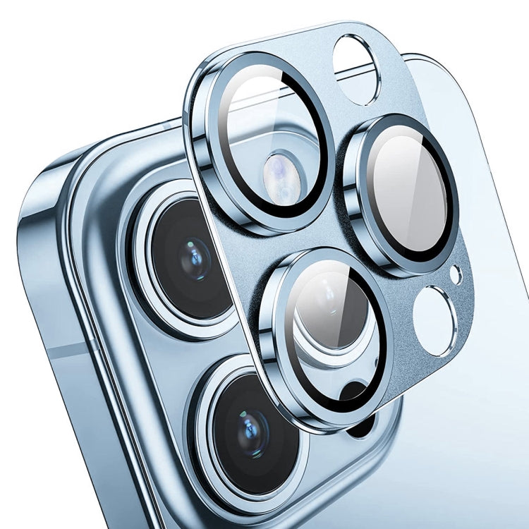 For iPhone 13 Pro / 13 Pro Max ENKAY Hat-Prince Anti-reflection Camera Lens Aluminium Alloy Tempered Glass Film(Sierra Blue) - iPhone 13 Pro Tempered Glass by ENKAY | Online Shopping South Africa | PMC TechLife | Buy Now Pay Later Mobicred