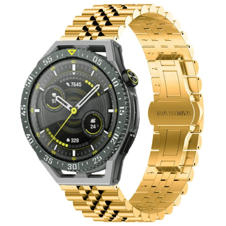 For Huawei Watch GT3 SE Five Bull Half Round Stainless Steel Watch Band + Strap Removal Tool(Gold) -  by PMC TechLife | Online Shopping South Africa | PMC TechLife