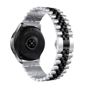 For Huawei Watch GT3 SE Five Bull Half Round Stainless Steel Watch Band + Strap Removal Tool(Silver+Black)