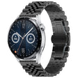For Huawei Watch GT3 46mm Five Bull Half Round Stainless Steel Watch Band + Strap Removal Tool(Black) - Smart Wear by PMC TechLife | Online Shopping South Africa | PMC TechLife