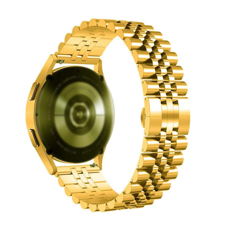 For Huawei Watch GT3 46mm Five Bull Half Round Stainless Steel Watch Band + Strap Removal Tool(Gold)