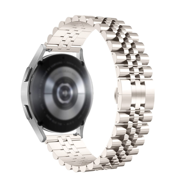 For Huawei Watch GT3 46mm Five Bull Half Round Stainless Steel Watch Band + Strap Removal Tool(Starlight Color)
