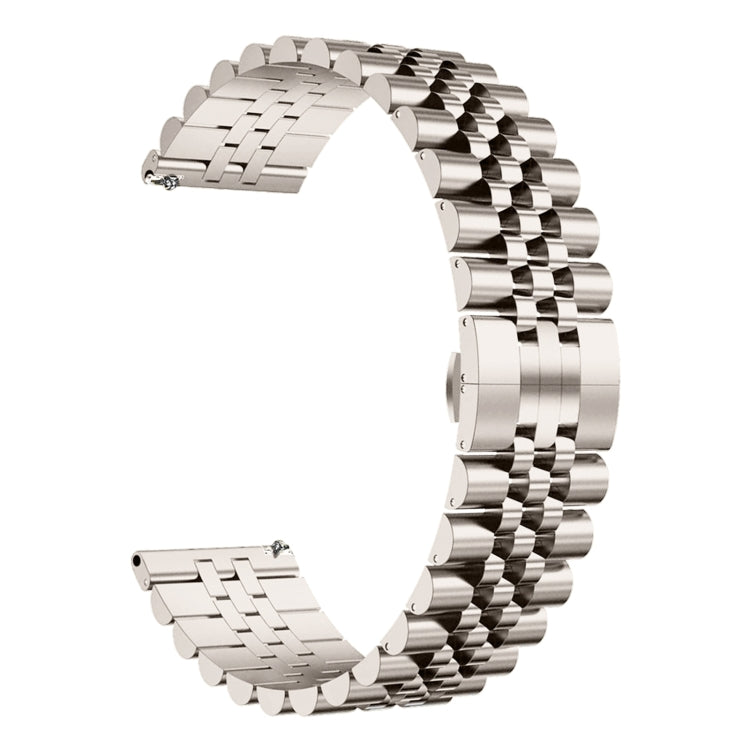 For Huawei Watch GT3 46mm Five Bull Half Round Stainless Steel Watch Band + Strap Removal Tool(Starlight Color)