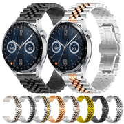 For Huawei Watch GT3 46mm Five Bull Half Round Stainless Steel Watch Band + Strap Removal Tool(Silver)