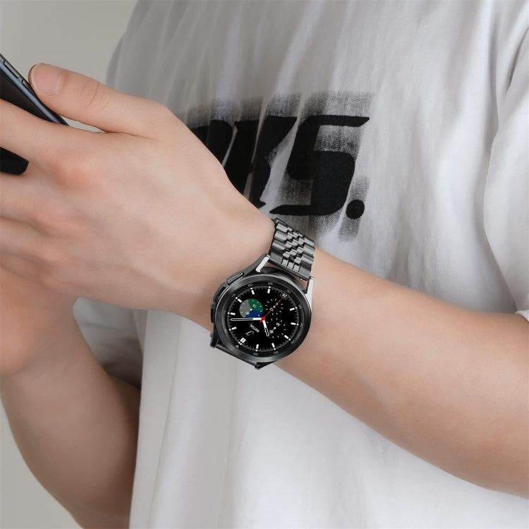 For Huawei Watch GT3 46mm Five Bull Half Round Stainless Steel Watch Band + Strap Removal Tool(Silver) - Smart Wear by PMC TechLife | Online Shopping South Africa | PMC TechLife