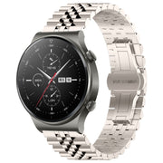 For Huawei Watch GT2 Pro / GT 2e Five Bull Half Round Stainless Steel Watch Band + Strap Removal Tool(Starlight Color)