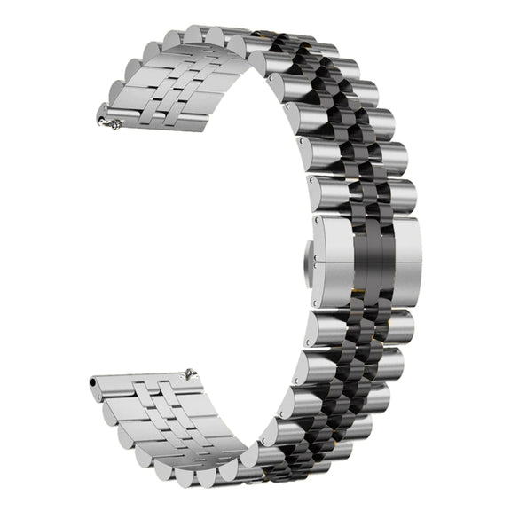 For Huawei Watch GT2 Pro / GT 2e Five Bull Half Round Stainless Steel Watch Band + Strap Removal Tool(Silver+Black)