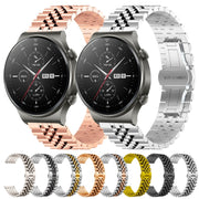 For Huawei Watch GT2 Pro / GT 2e Five Bull Half Round Stainless Steel Watch Band + Strap Removal Tool(Starlight Color)