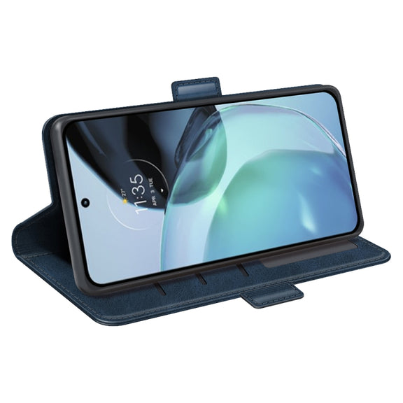 For Google Pixel 7a Dual-side Magnetic Buckle Leather Phone Case(Dark Blue)