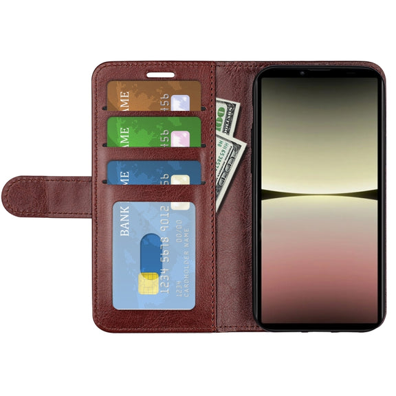For Sony Xperia10 V R64 Texture Horizontal Flip Leather Phone Case(Brown)