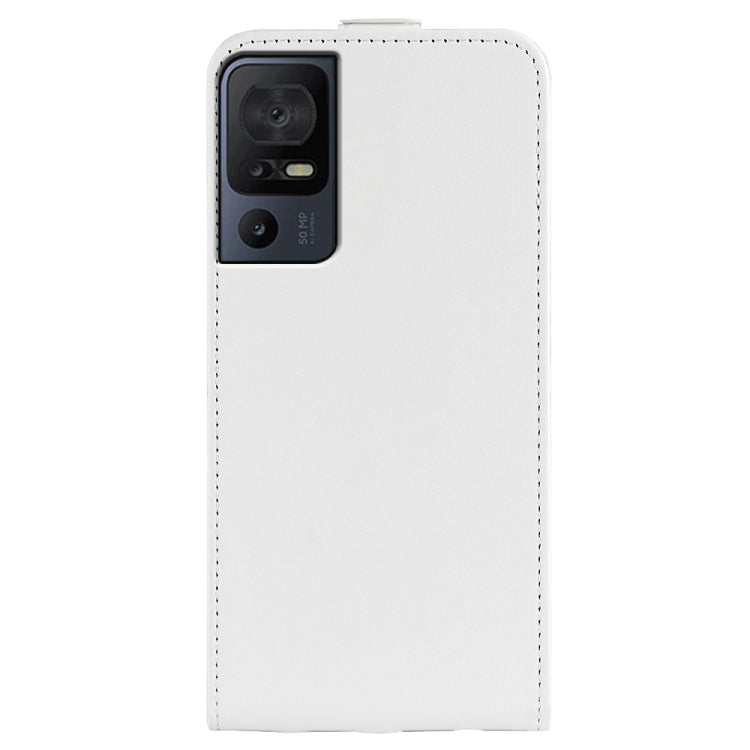 For TCL 40 SE R64 Texture Vertical Flip Leather Phone Case(White) - free shipping - PMC TechLife - Order now!