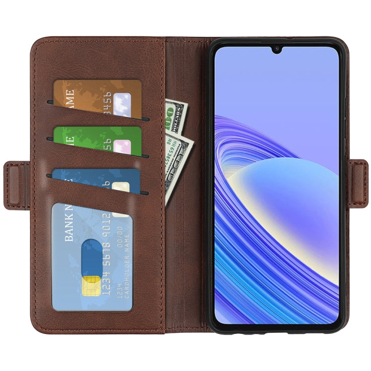 For TCL 40 SE Dual-side Magnetic Buckle Leather Phone Case(Brown) - free shipping - PMC TechLife - Order now!