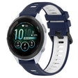For Garmin Forerunner 265S 18mm Sports Two-Color Silicone Watch Band(Midnight Blue+White) - Smart Wear by PMC TechLife | Online Shopping South Africa | PMC TechLife