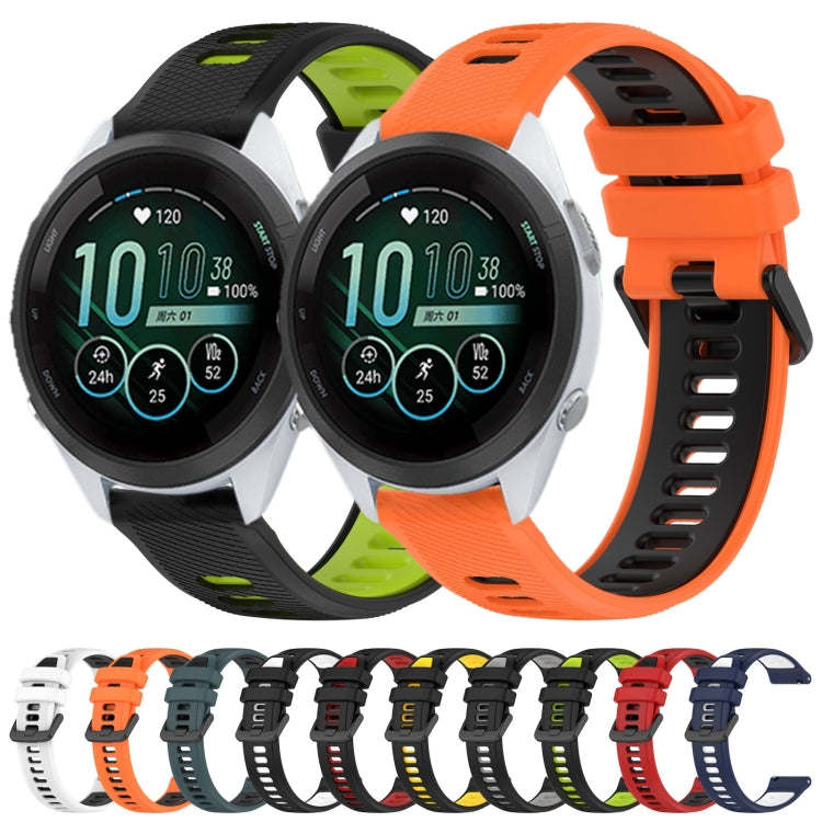 For Garmin Active S 18mm Sports Two-Color Silicone Watch Band(White+Black)