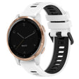 For Garmin Active S 18mm Sports Two-Color Silicone Watch Band(White+Black) - Smart Wear by PMC TechLife | Online Shopping South Africa | PMC TechLife