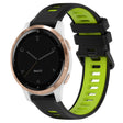 For Garmin Active S 18mm Sports Two-Color Silicone Watch Band(Black+Green) - Smart Wear by PMC TechLife | Online Shopping South Africa | PMC TechLife