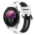 For Garmin Forerunner 255S 18mm Sports Two-Color Silicone Watch Band(White+Black) - Smart Wear by PMC TechLife | Online Shopping South Africa | PMC TechLife