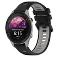 For Garmin Forerunner 255S 18mm Sports Two-Color Silicone Watch Band(Black+Grey) - Smart Wear by PMC TechLife | Online Shopping South Africa | PMC TechLife