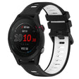 For Garmin Forerunner 255S Music 18mm Sports Two-Color Silicone Watch Band(Black+White) - Smart Wear by PMC TechLife | Online Shopping South Africa | PMC TechLife