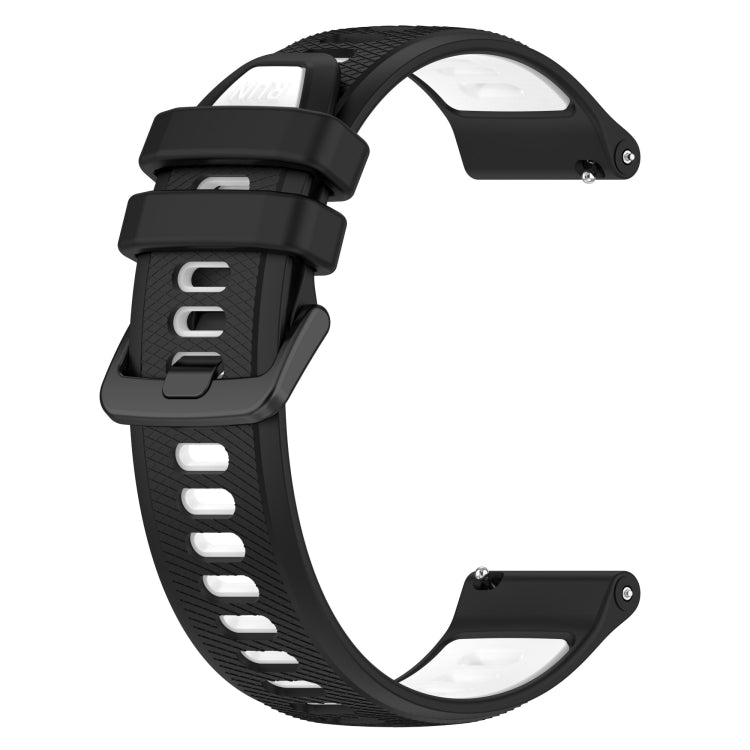 For Garmin Forerunner 255S Music 18mm Sports Two-Color Silicone Watch Band(Black+White) - Smart Wear by PMC TechLife | Online Shopping South Africa | PMC TechLife