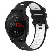 For Garmin Forerunner 255S Music 18mm Sports Two-Color Silicone Watch Band(Black+White)