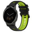 For Garmin Vivoactive 4S 18mm Sports Two-Color Silicone Watch Band(Black+Green) - Smart Wear by PMC TechLife | Online Shopping South Africa | PMC TechLife
