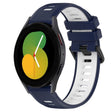 For Samsung Galaxy Watch5 44mm 20mm Sports Two-Color Silicone Watch Band(Midnight Blue+White) - Smart Wear by PMC TechLife | Online Shopping South Africa | PMC TechLife