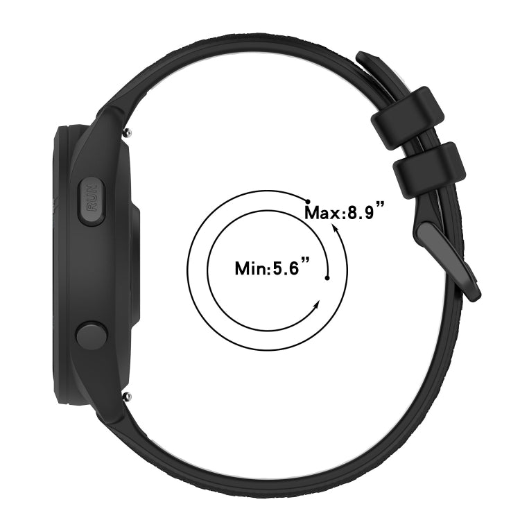 For Garmin Forerunner 245 Music 20mm Sports Two-Color Silicone Watch Band(Midnight Blue+White)
