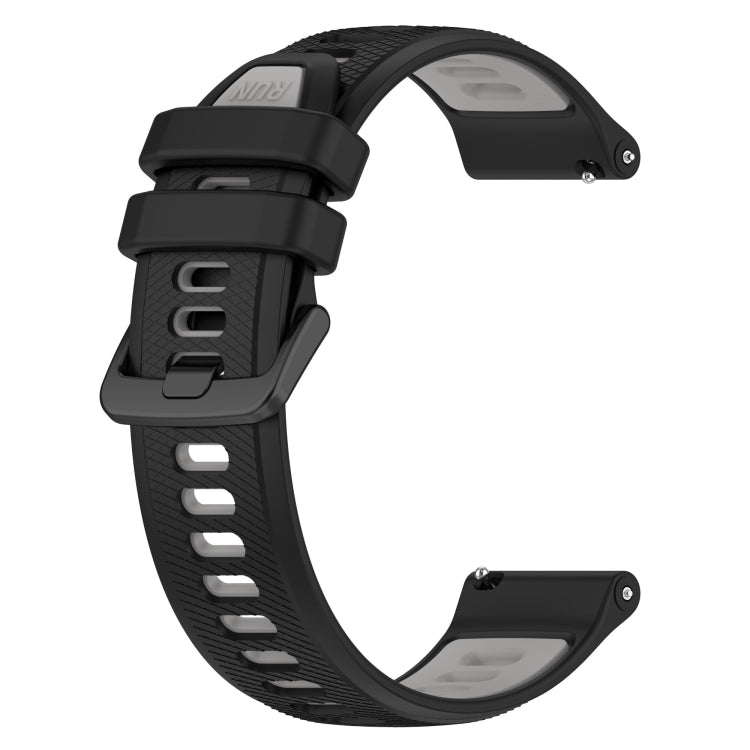 For Garmin Vivoactive3 20mm Sports Two-Color Silicone Watch Band(Black+Grey) - Smart Wear by PMC TechLife | Online Shopping South Africa | PMC TechLife