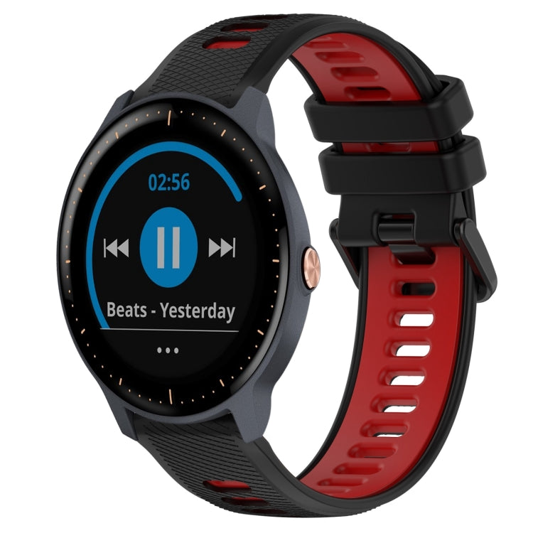 For Garmin Vivoactive3 Music 20mm Sports Two-Color Silicone Watch Band(Black+Red) - Smart Wear by PMC TechLife | Online Shopping South Africa | PMC TechLife