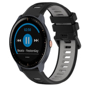 For Garmin Vivoactive3 Music 20mm Sports Two-Color Silicone Watch Band(Black+Grey)