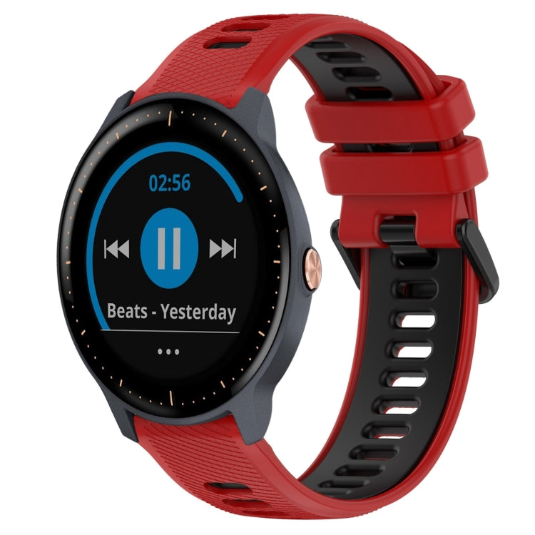 For Garmin Vivoactive3 Music 20mm Sports Two-Color Silicone Watch Band(Red+Black) - Smart Wear by PMC TechLife | Online Shopping South Africa | PMC TechLife