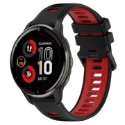 For Garmin Venu 2 Plus 20mm Sports Two-Color Silicone Watch Band(Black+Red)