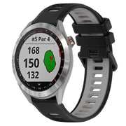 For Garmin Approach S40 20mm Sports Two-Color Silicone Watch Band(Black+Grey)