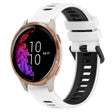 For Garmin Venu 20mm Sports Two-Color Silicone Watch Band(White+Black) - Smart Wear by PMC TechLife | Online Shopping South Africa | PMC TechLife