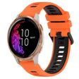 For Garmin Venu 20mm Sports Two-Color Silicone Watch Band(Orange+Black) - Smart Wear by PMC TechLife | Online Shopping South Africa | PMC TechLife