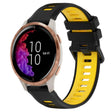 For Garmin Venu 20mm Sports Two-Color Silicone Watch Band(Black+Yellow) - Watch Bands by PMC TechLife | Online Shopping South Africa | PMC TechLife