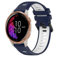 For Garmin Venu 20mm Sports Two-Color Silicone Watch Band(Midnight Blue+White) - Smart Wear by PMC TechLife | Online Shopping South Africa | PMC TechLife