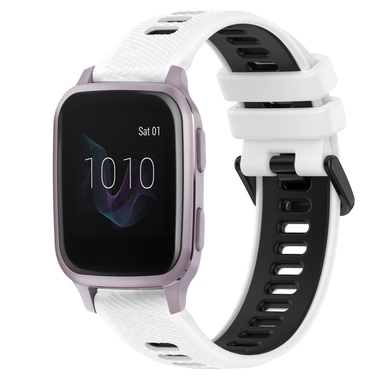 For Garmin Venu SQ 20mm Sports Two-Color Silicone Watch Band(White+Black) -  by PMC TechLife | Online Shopping South Africa | PMC TechLife