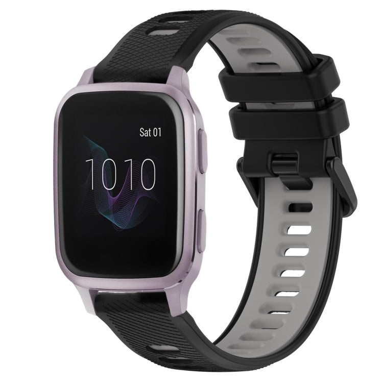 For Garmin Venu SQ 20mm Sports Two-Color Silicone Watch Band(Black+Grey) - Smart Wear by PMC TechLife | Online Shopping South Africa | PMC TechLife