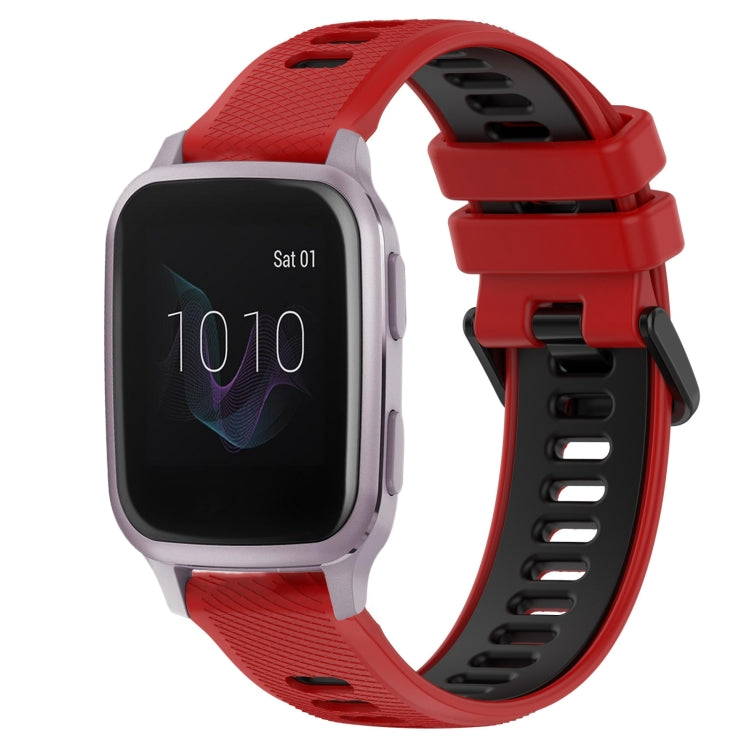 For Garmin Venu SQ 20mm Sports Two-Color Silicone Watch Band(Red+Black) - Smart Wear by PMC TechLife | Online Shopping South Africa | PMC TechLife