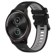 For Garmin VivoMove Style 20mm Sports Two-Color Silicone Watch Band(Black+Grey)