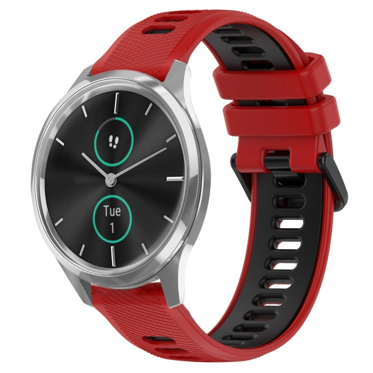 For Garmin VivoMove Luxe 20mm Sports Two-Color Silicone Watch Band(Red+Black) -  by PMC TechLife | Online Shopping South Africa | PMC TechLife