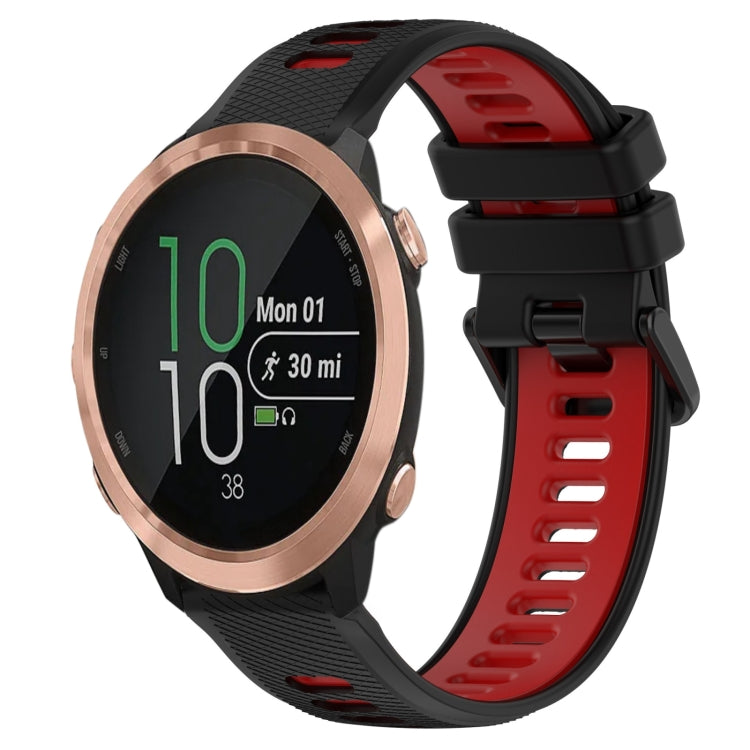 For Garmin Forerunner 645 Music 20mm Sports Two-Color Silicone Watch Band(Black+Red) - Smart Wear by PMC TechLife | Online Shopping South Africa | PMC TechLife