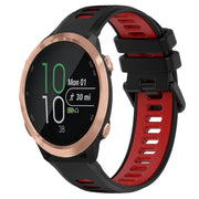 For Garmin Forerunner 645 Music 20mm Sports Two-Color Silicone Watch Band(Black+Red)