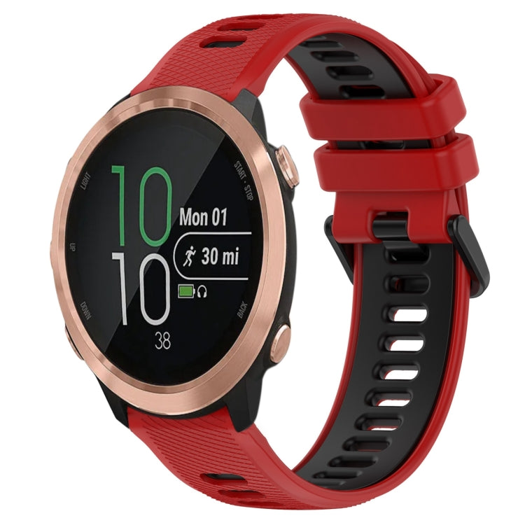 For Garmin Forerunner 645 Music 20mm Sports Two-Color Silicone Watch Band(Red+Black) - Smart Wear by PMC TechLife | Online Shopping South Africa | PMC TechLife