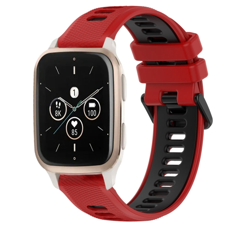 For Garmin Forerunner Sq2 20mm Sports Two-Color Silicone Watch Band(Red+Black) -  by PMC TechLife | Online Shopping South Africa | PMC TechLife