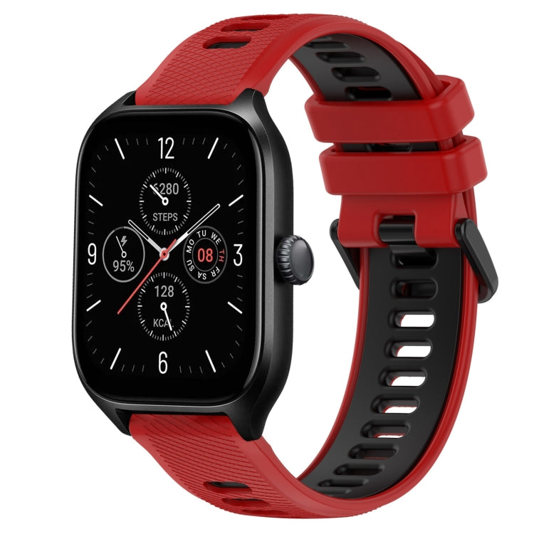 For Amazfit GTS 4 20mm Sports Two-Color Silicone Watch Band(Red+Black) -  by PMC TechLife | Online Shopping South Africa | PMC TechLife